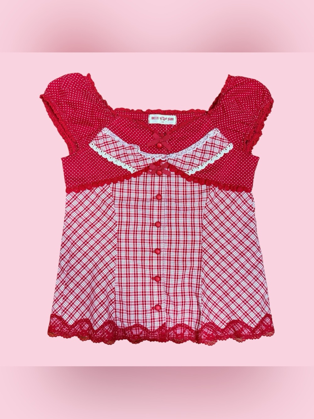 Mezzo Piano red plaid top